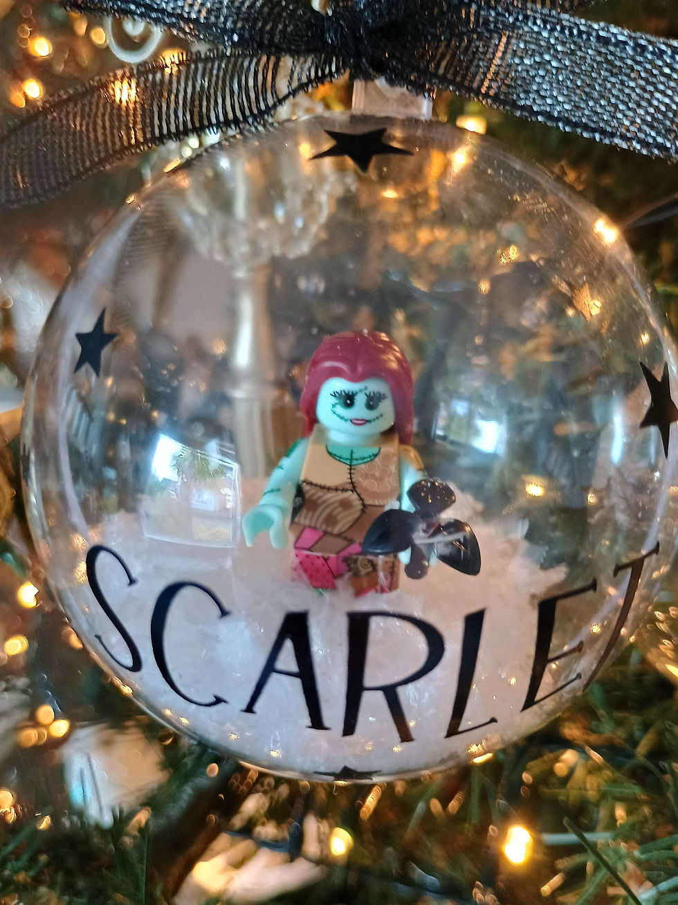 Thumbnail:  Personalised Nightmare Before Christmas Lego Bauble 