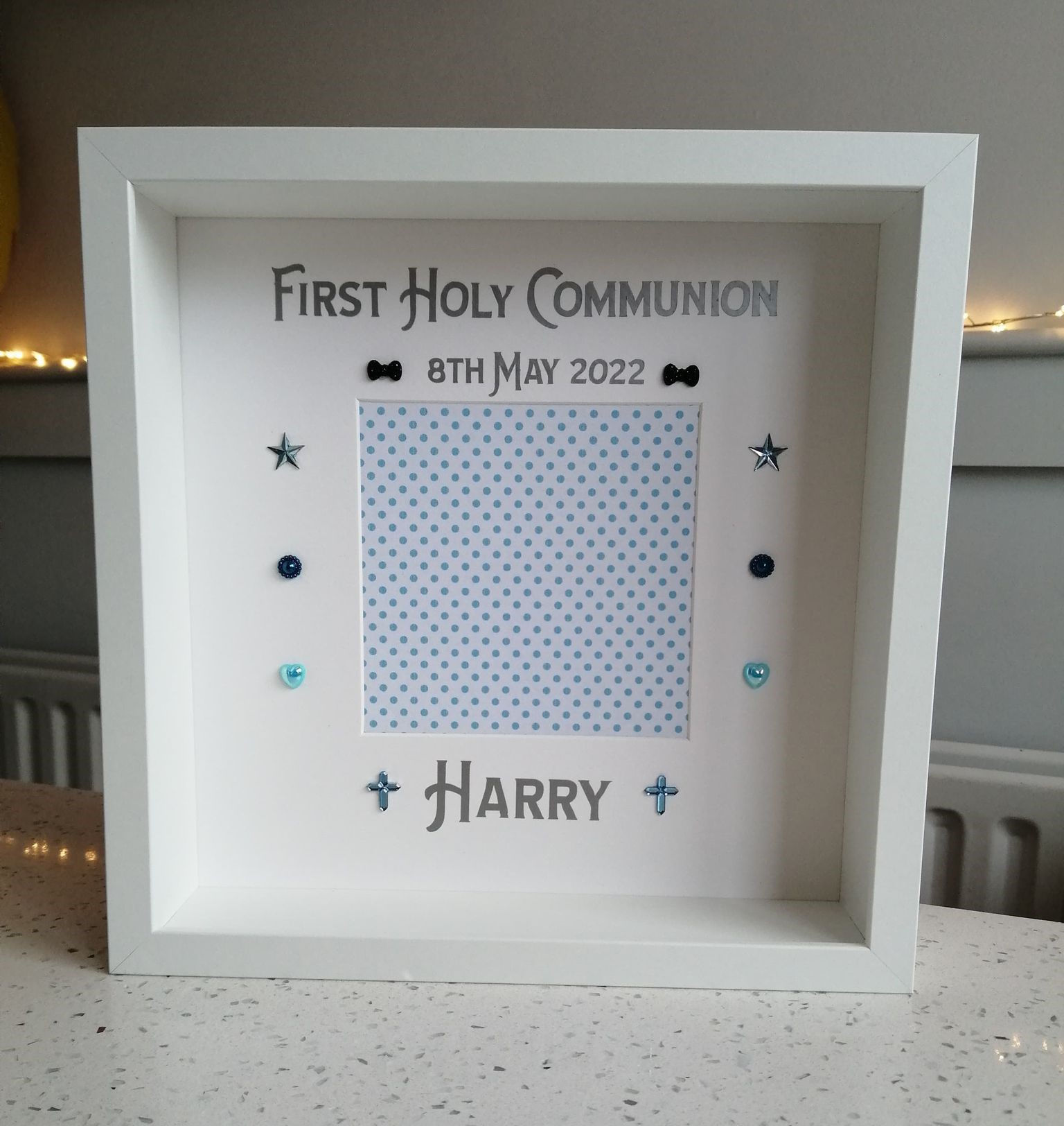 Personalised BOY Holy Communion/Confirmation Box Gift Frame