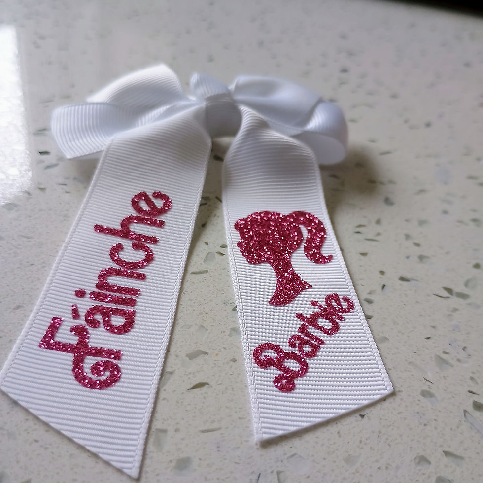 Thumbnail: Personalised Doll 4" Girls Hair Bows - Crocodile Clip