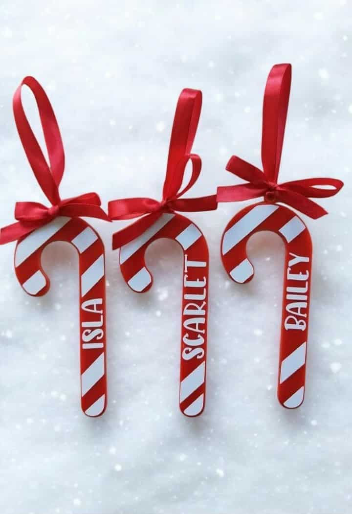 Personalised Candy Cane Christmas Tree Decoration