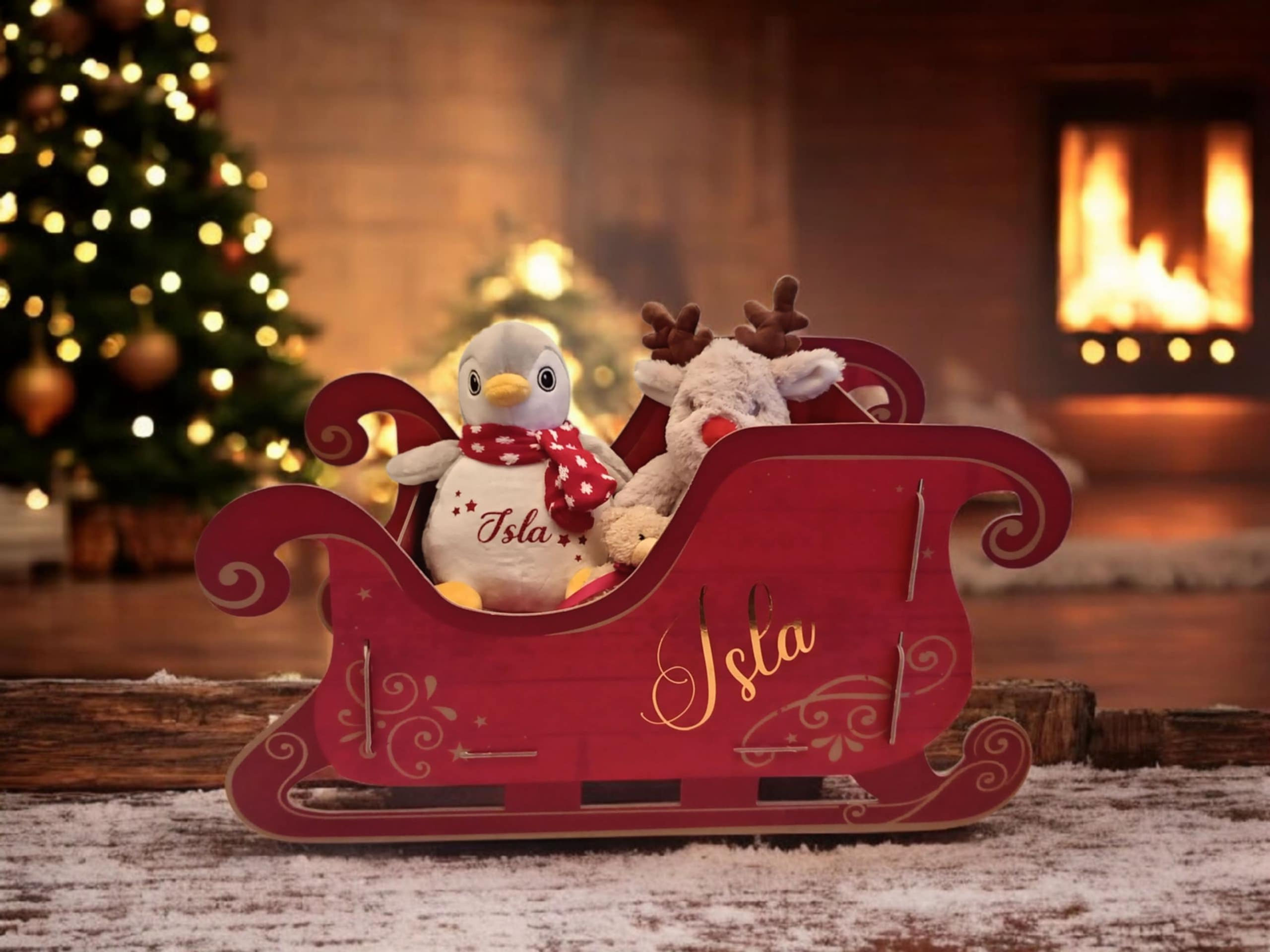 Personalised Christmas Gift Sleigh 42cm Presents