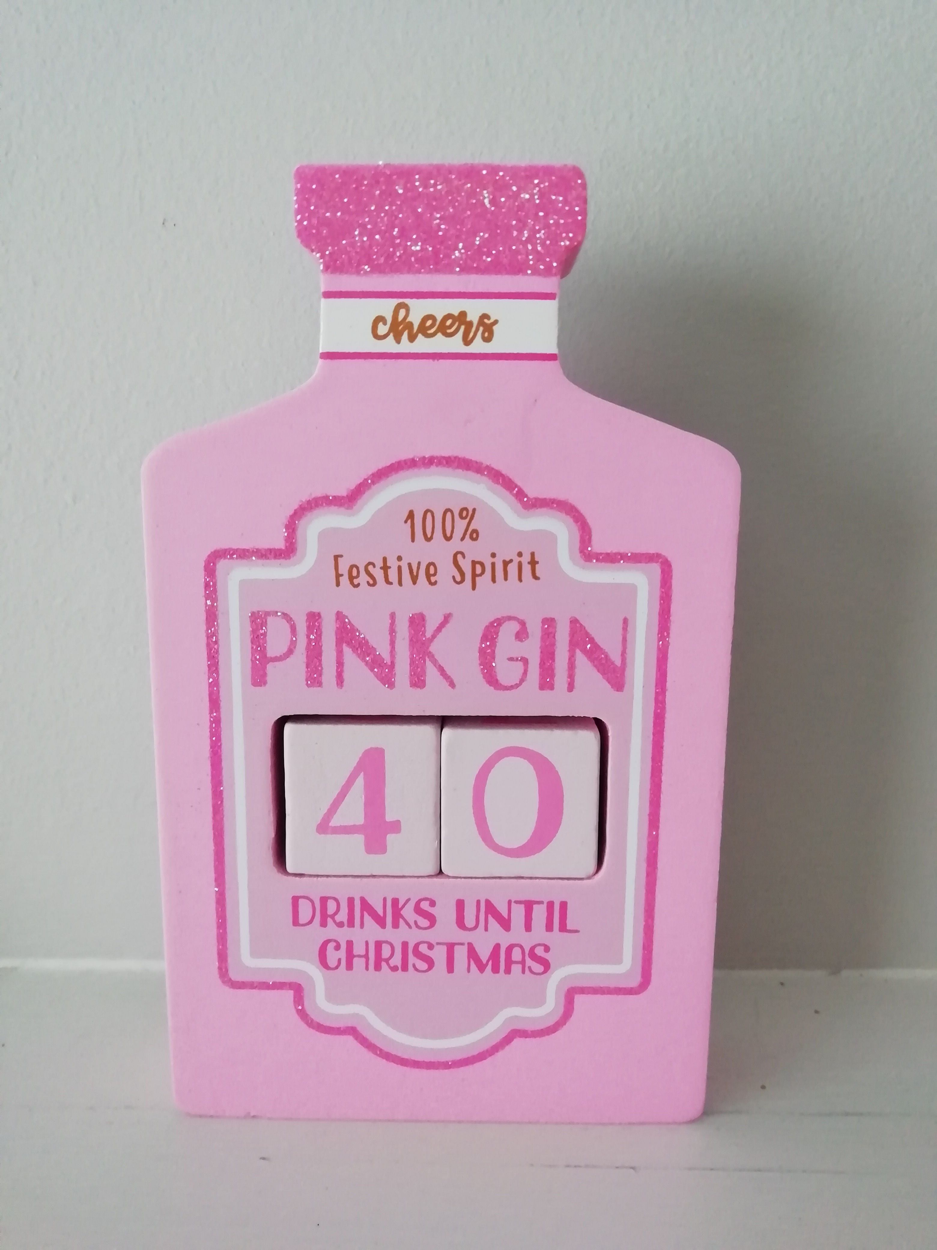 Pink Gin Countdown Drinks Until Christmas Blocks Calendar