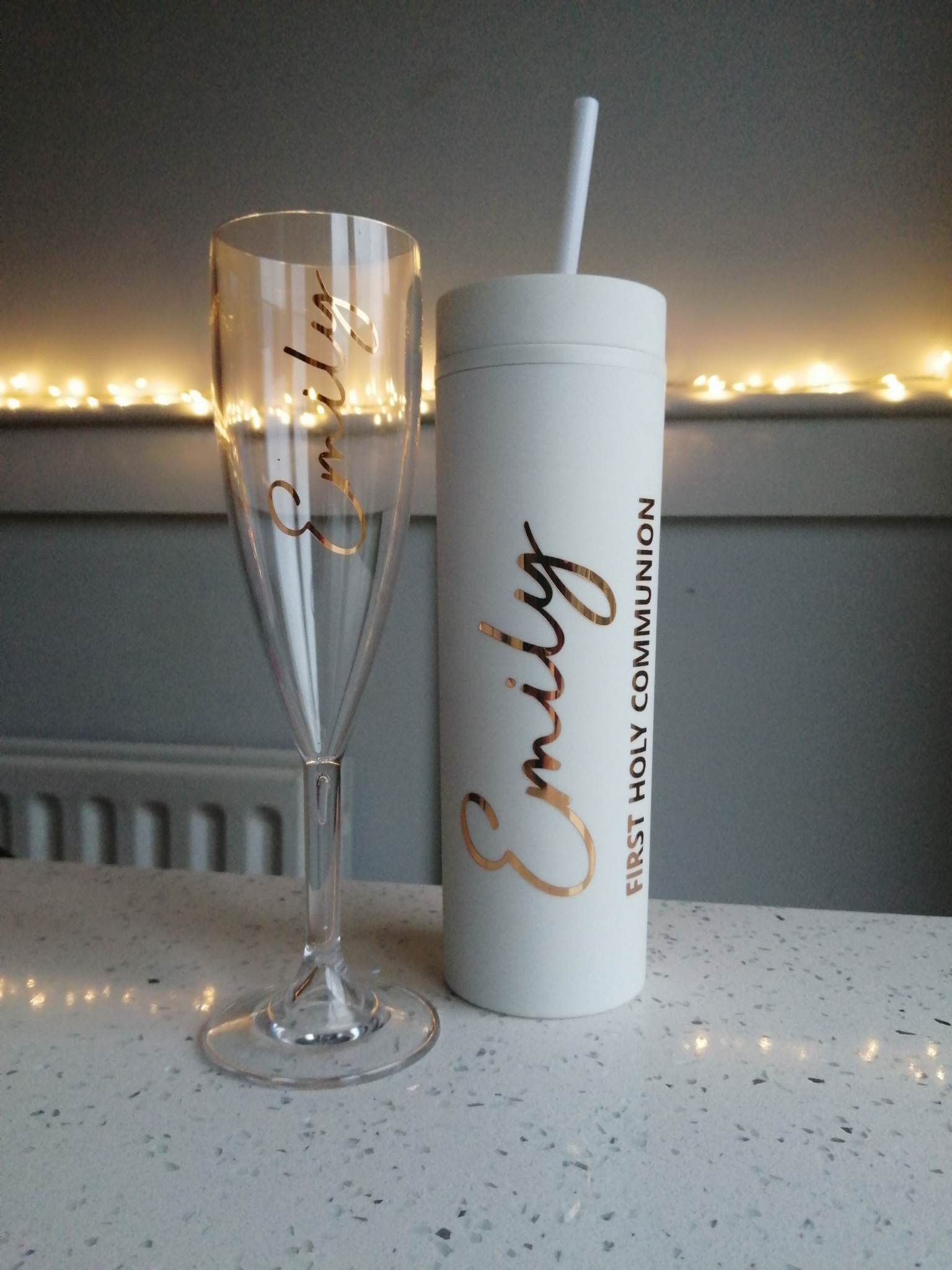 Personalised GLASS Champagne Prosecco Glass