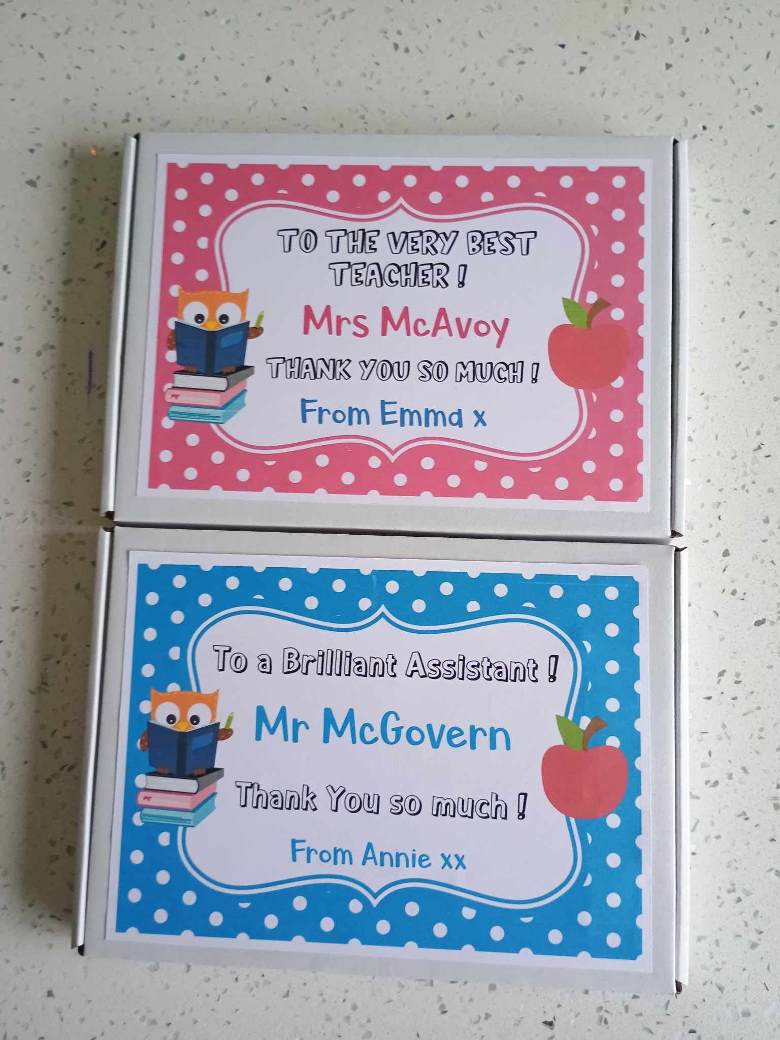 Deluxe XL Personalised Teacher / Assistant Chocolate Bar Gift Box