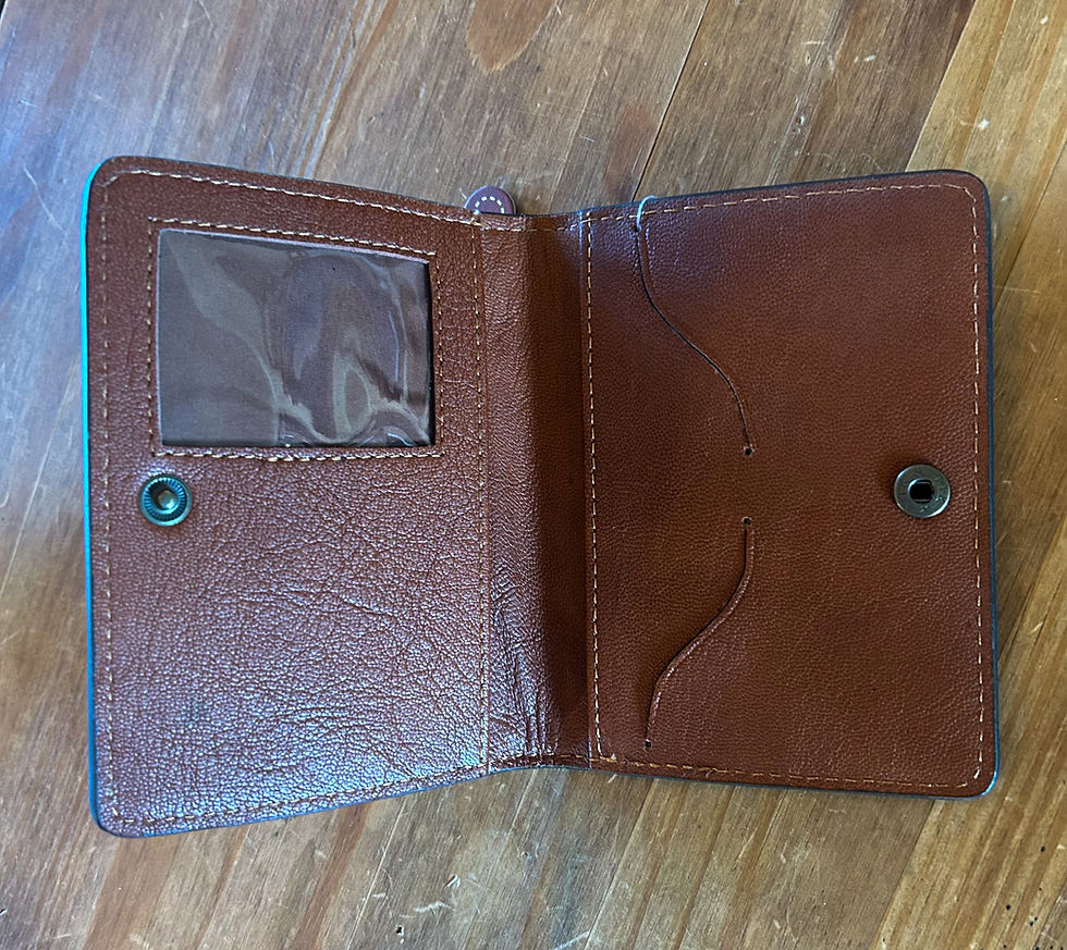 Thumbnail: Genuine Leather Suede Boot Stitch Buck Stitch PassPort Wallet