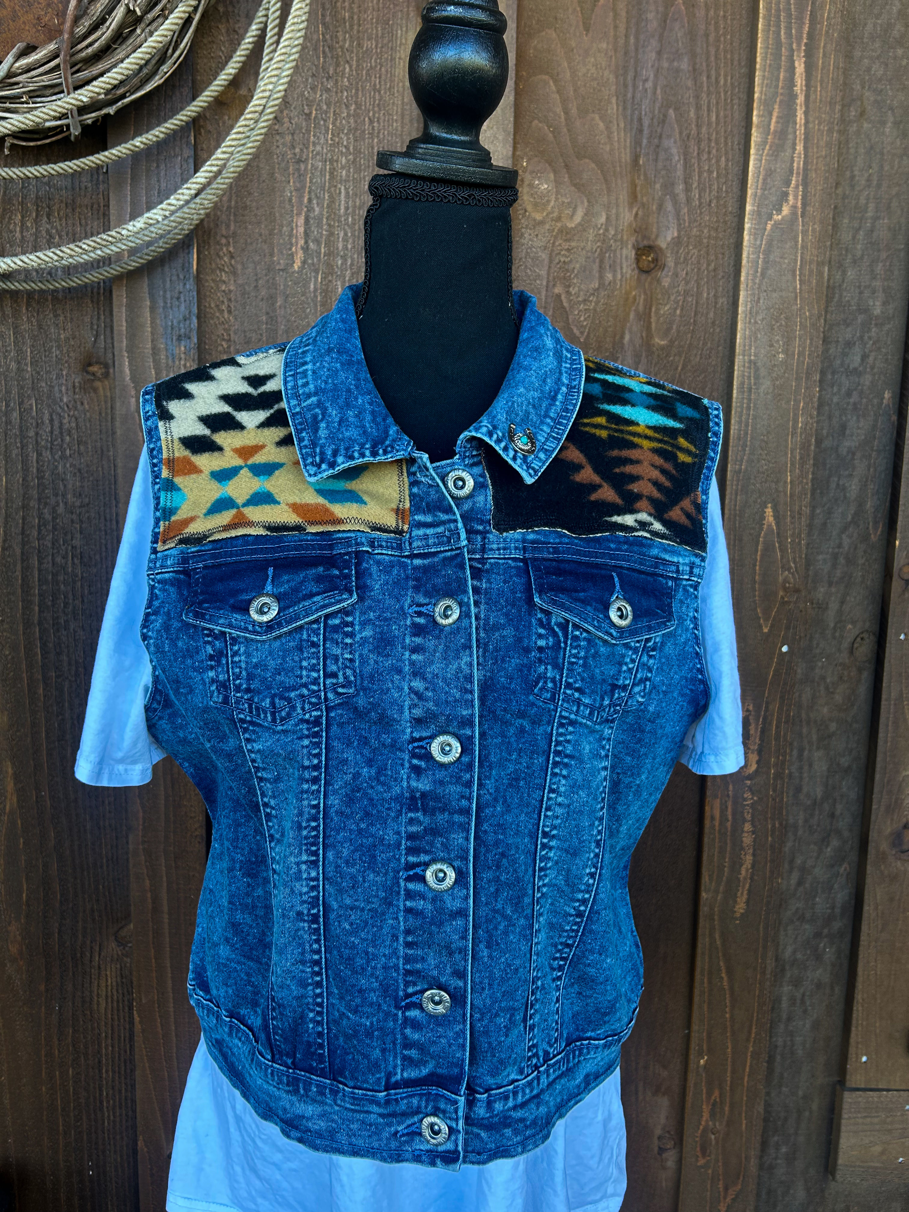Women’s XL Denim Pendleton Vest