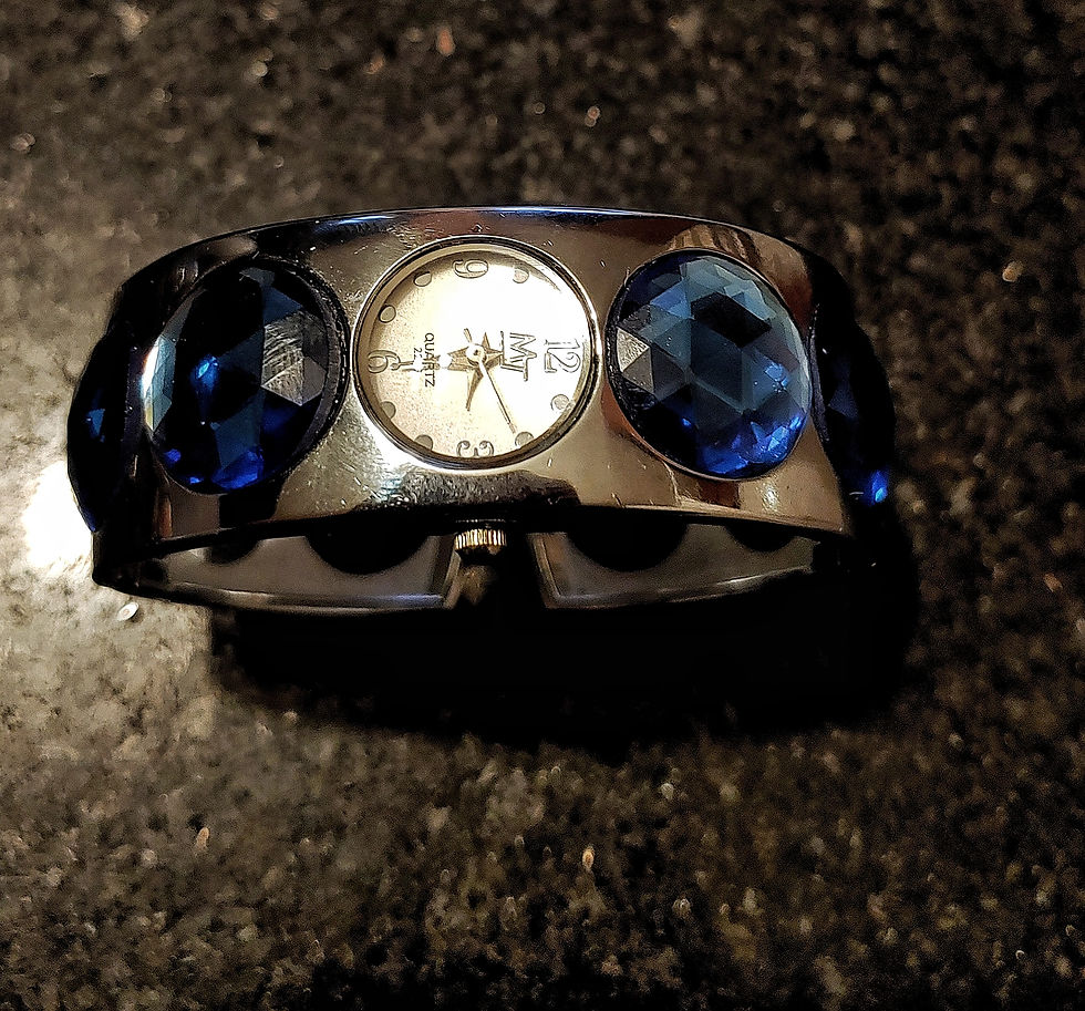 Silver & Blue Gem Stone Bracelet Watch