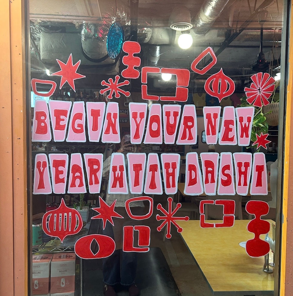 New Year's Window Painting