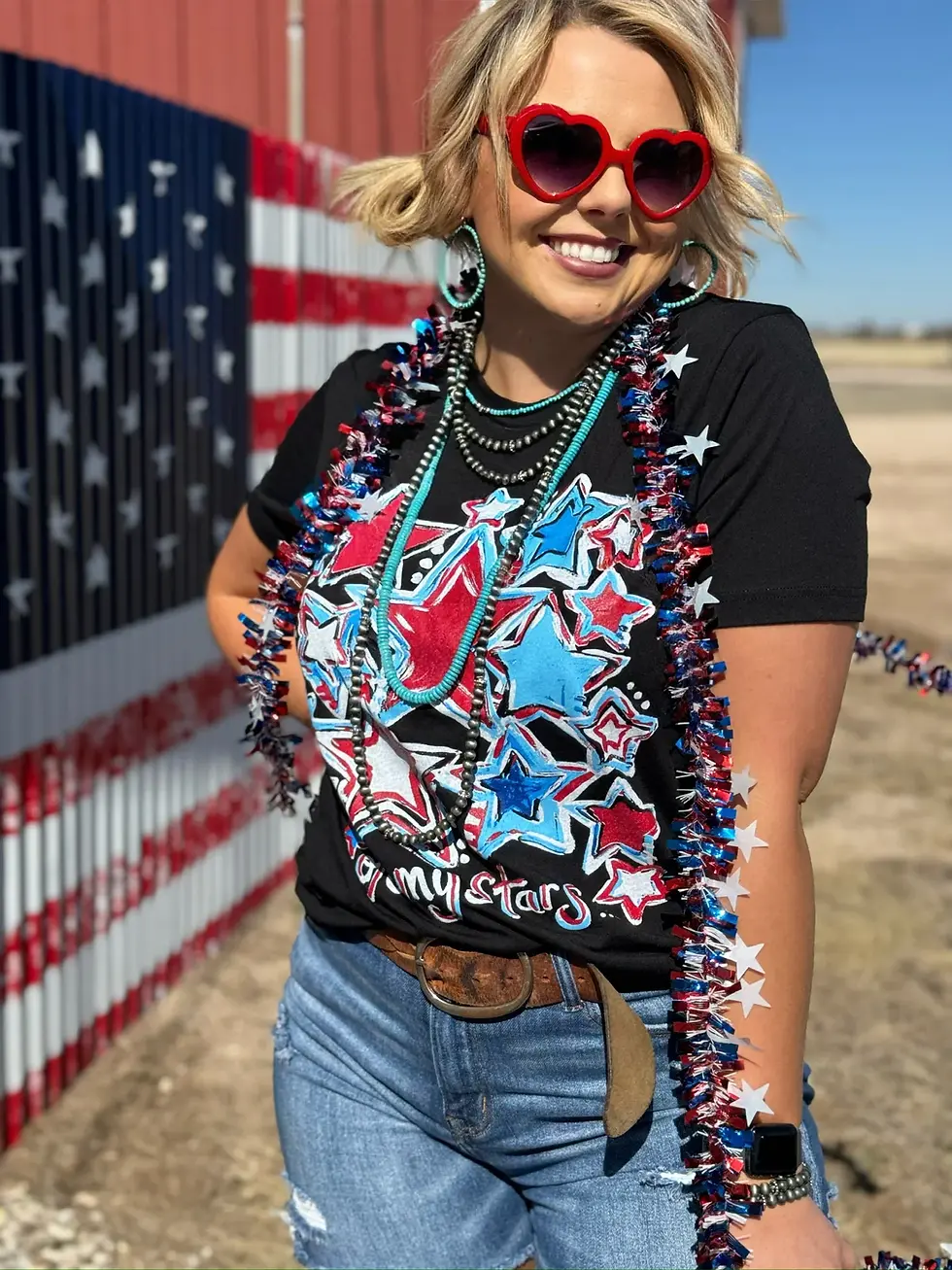 TEXAS TRUE OH MY STARS TEE 3413-SOLIDBLACK