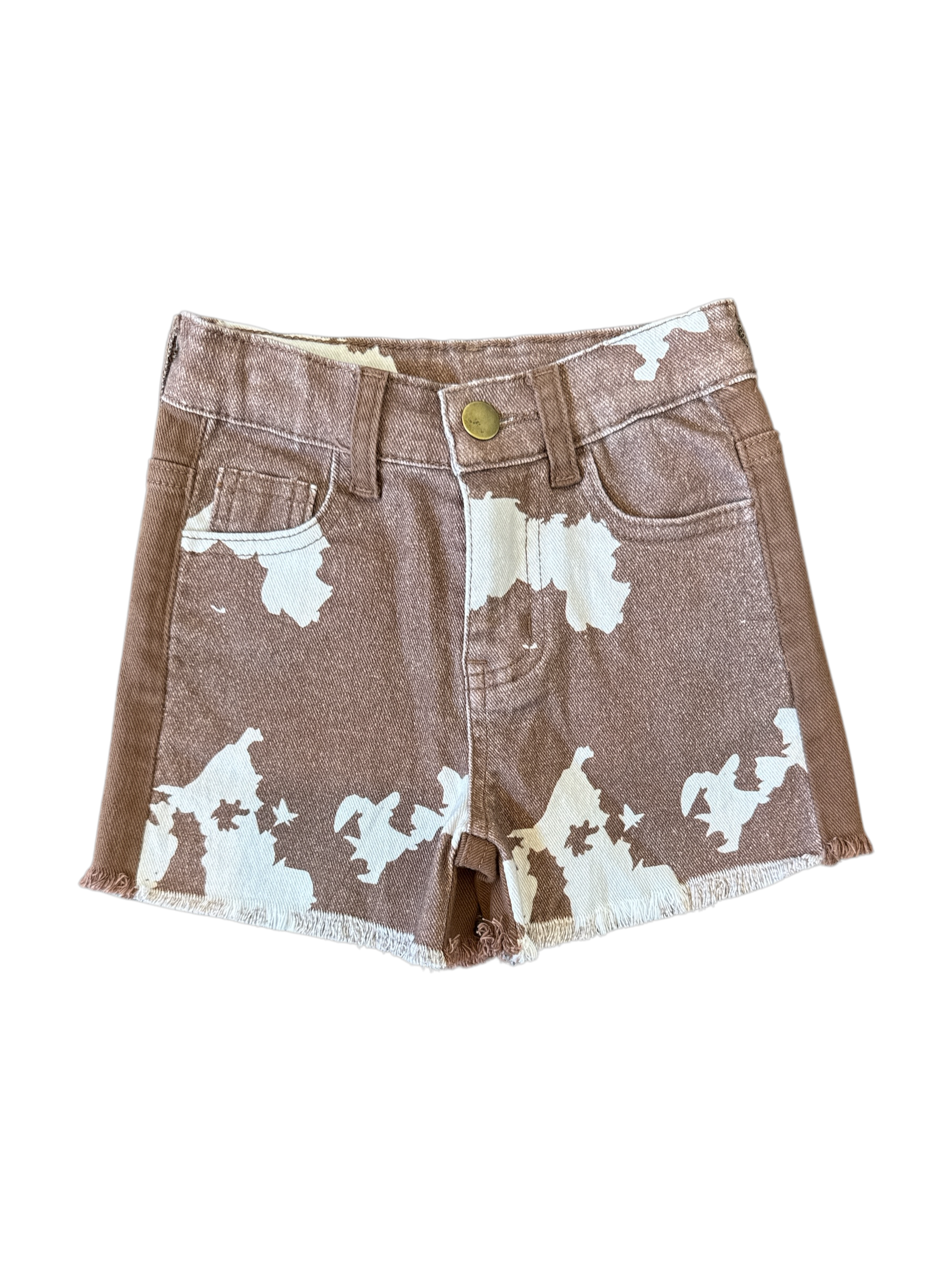 SHEA BABY BROWN COWPRINT SHORTS BRCOW1