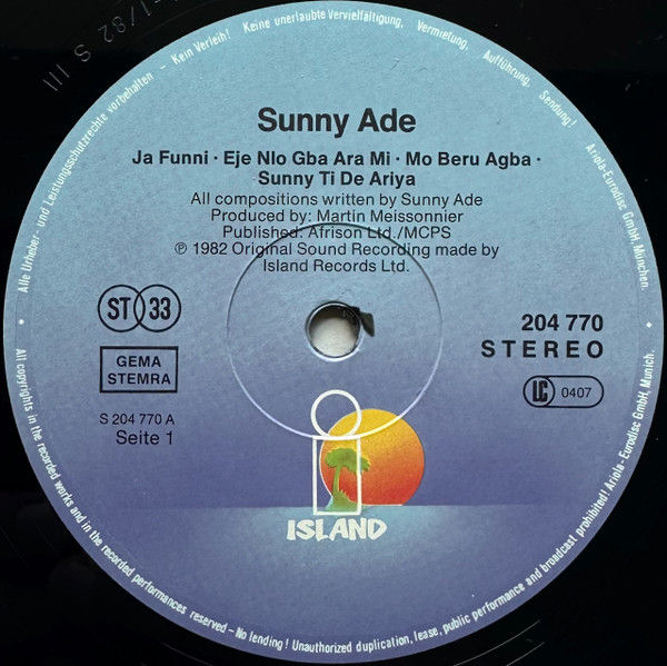 Thumbnail: King Sunny Ade & His African Beats - Juju Music (LP)