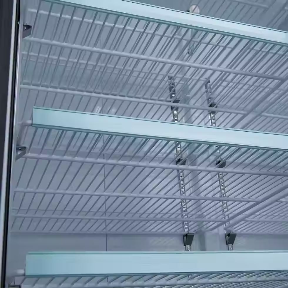 Thumbnail: 78" Three Glass Sliding Door Merchandiser Refrigerator with LED Lighting, Black
