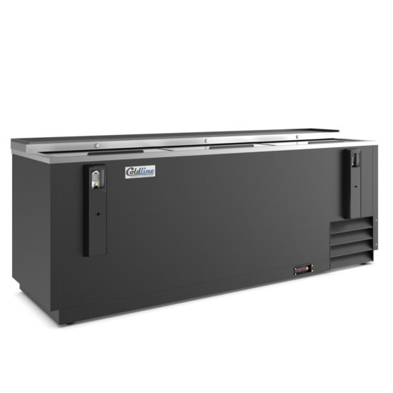 80" Horizontal Reach-In Black Bottle Cooler - 23 Cu. Ft