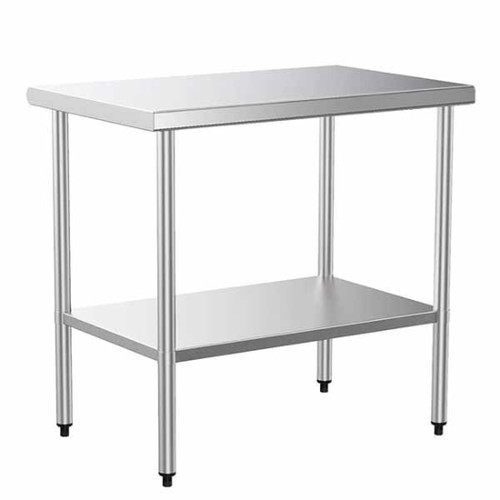 30"D x 36"L Stainless Steel Worktable with Undershelf | restaurant ...