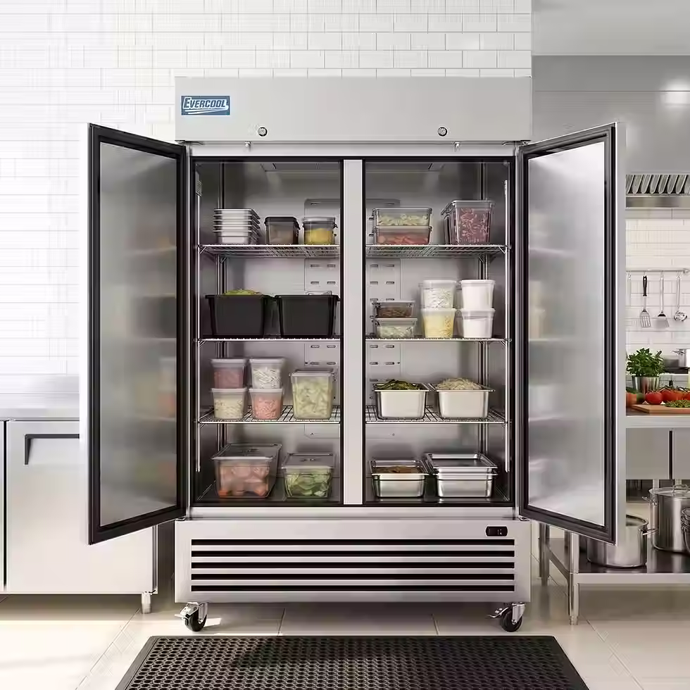 Thumbnail: 54" Two Solid Door Commercial Reach-In Refrigerator - Stainless Steel
