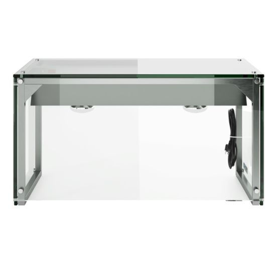 Thumbnail: 32" Two Well Gas Hot Food Steam Table with Lighted Sneeze Guard and Undershelf