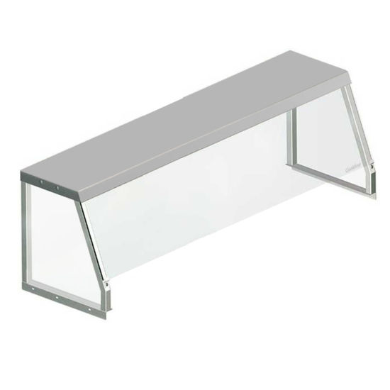 60" Angled Sneeze Guard for Steam Tables, Salad Bars