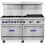 Thumbnail: 60"  Commercial Range with 24" Char-Broiler, 6 Burners, 2 Ovens -