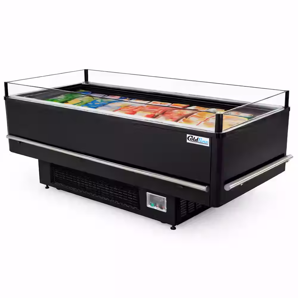 82" Open Air Dual Temperature Refrigerator and Freezer Island Merchandiser