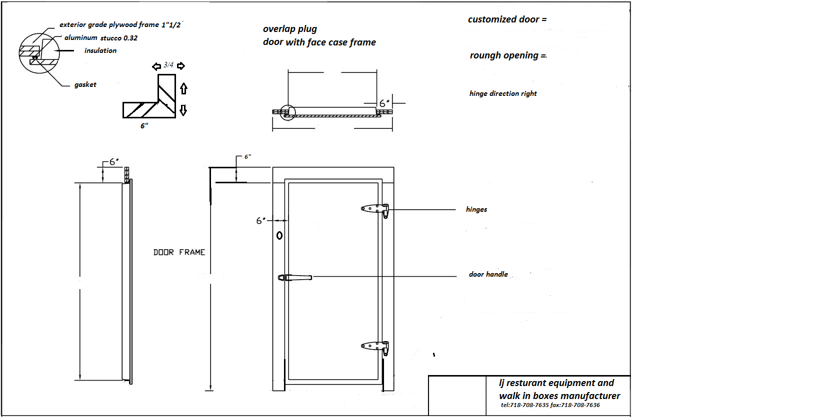 overlap plug door with face case frame (customized to size)