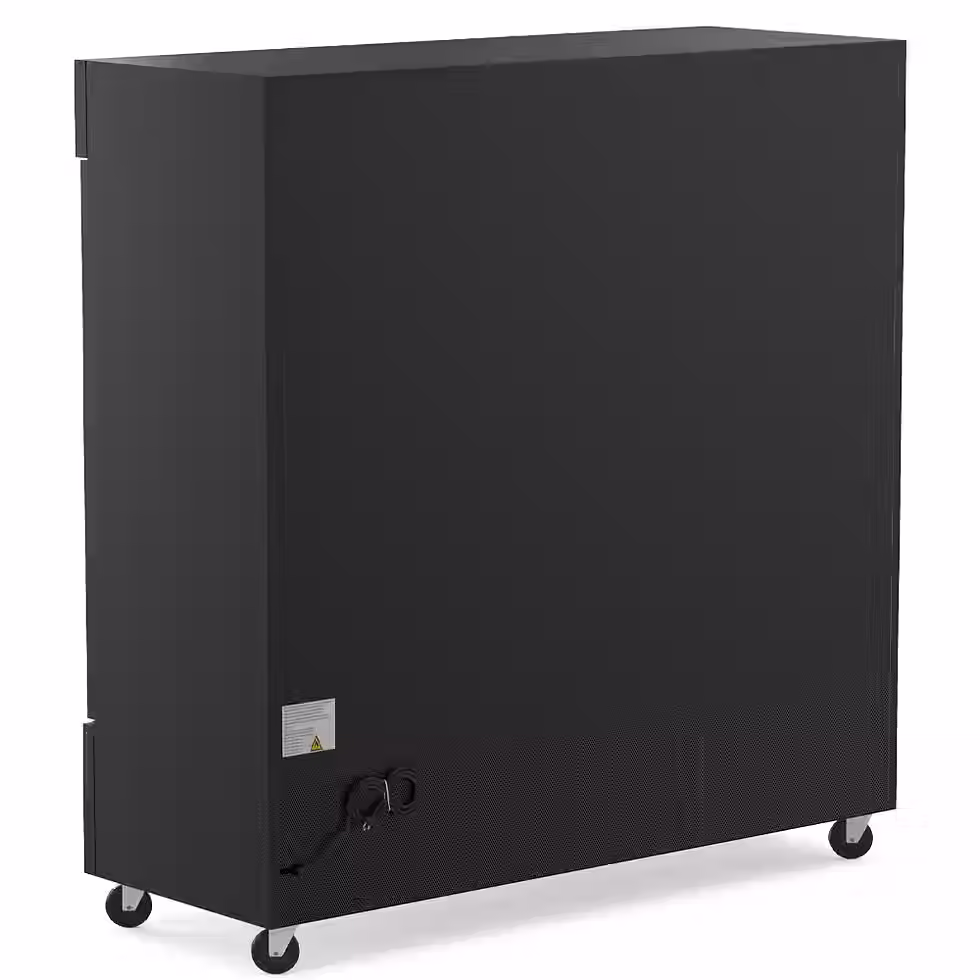 Thumbnail: 78" Three Glass Sliding Door Merchandiser Refrigerator with LED Lighting, Black