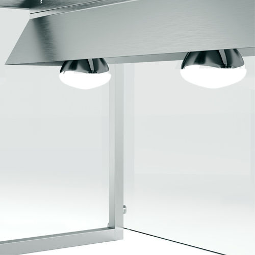 Thumbnail: 74" Glass Sneeze Guard with Lamp Bulb for Steam Table