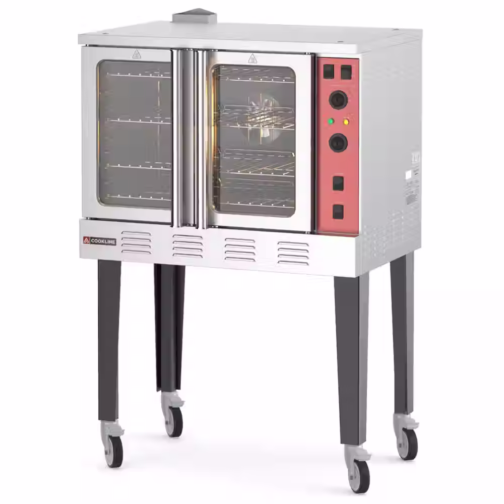 Single Deck Full Size Gas Convection Oven with 4" Taller Interior - 54,000 BTU