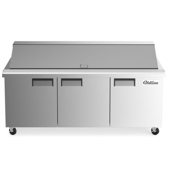 Thumbnail: 72" Mega Top Refrigerated Sandwich Prep Table with Cutting Board and Food Pans