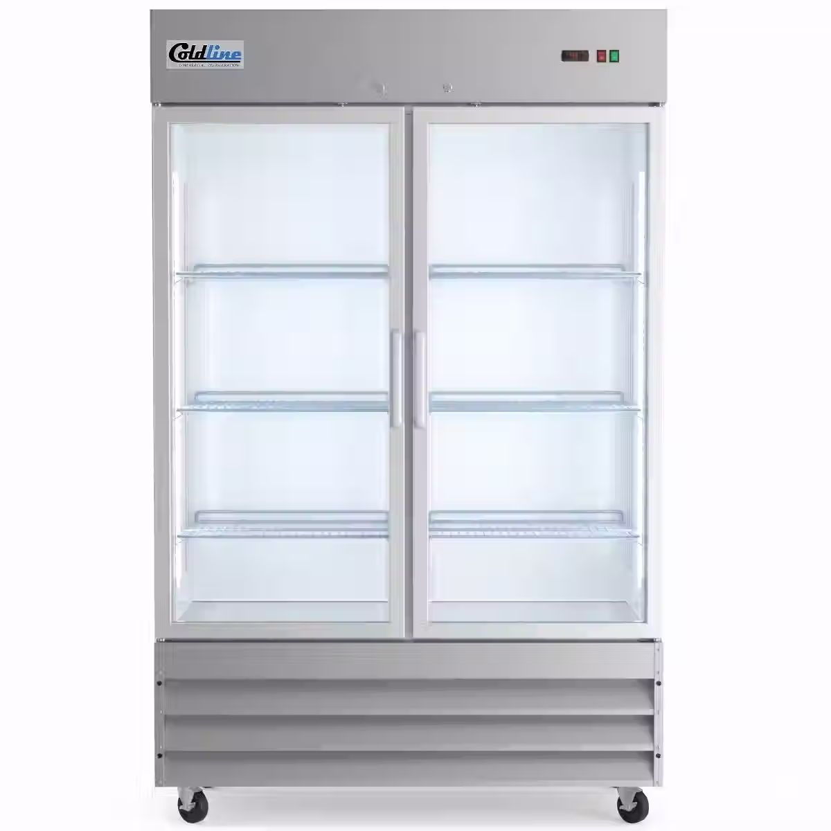 54" Two Glass Door Commercial Reach-In Freezer - Stainless Steel