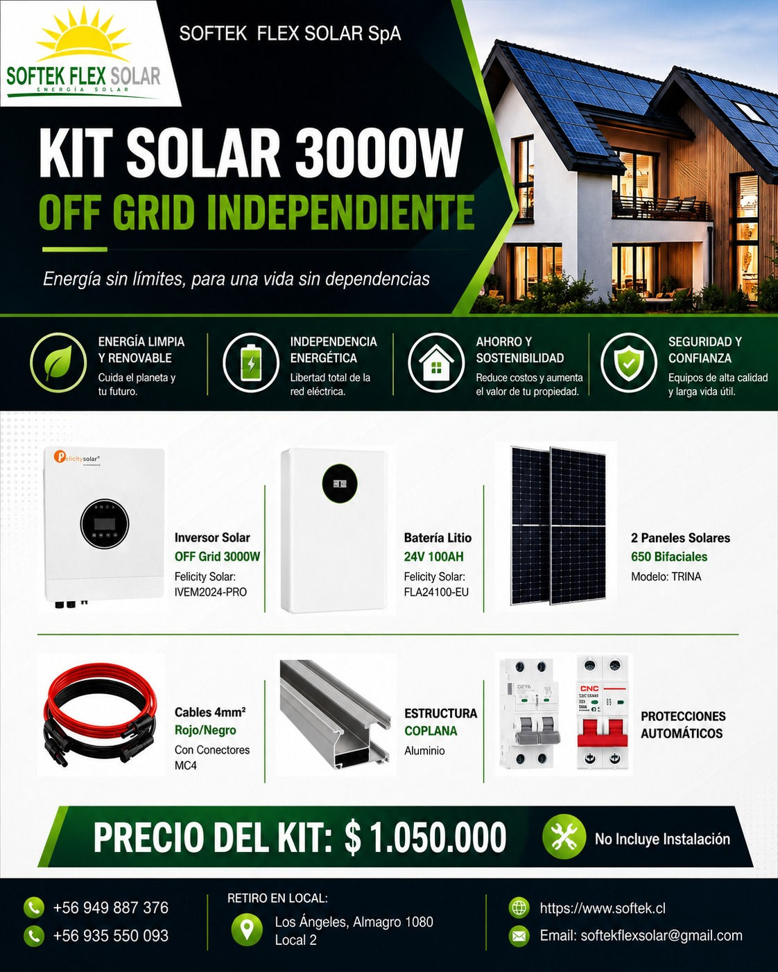 Kit Solar 3000W Off Grid Independiente