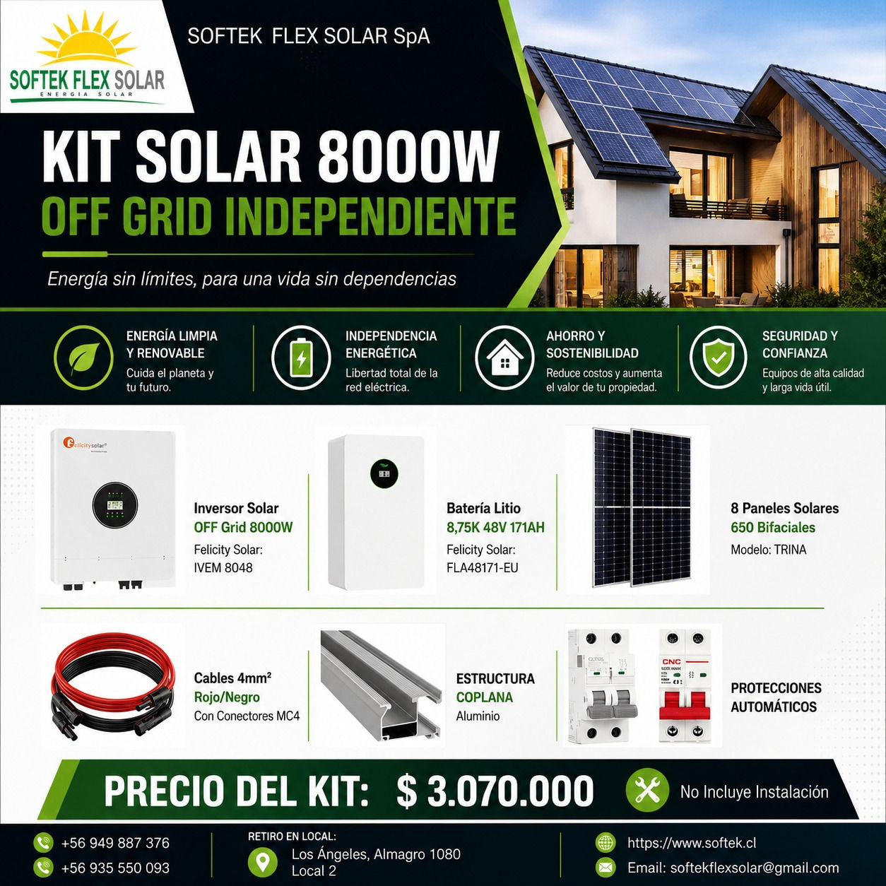 Kit Solar 8000W Off Grid Independiente
