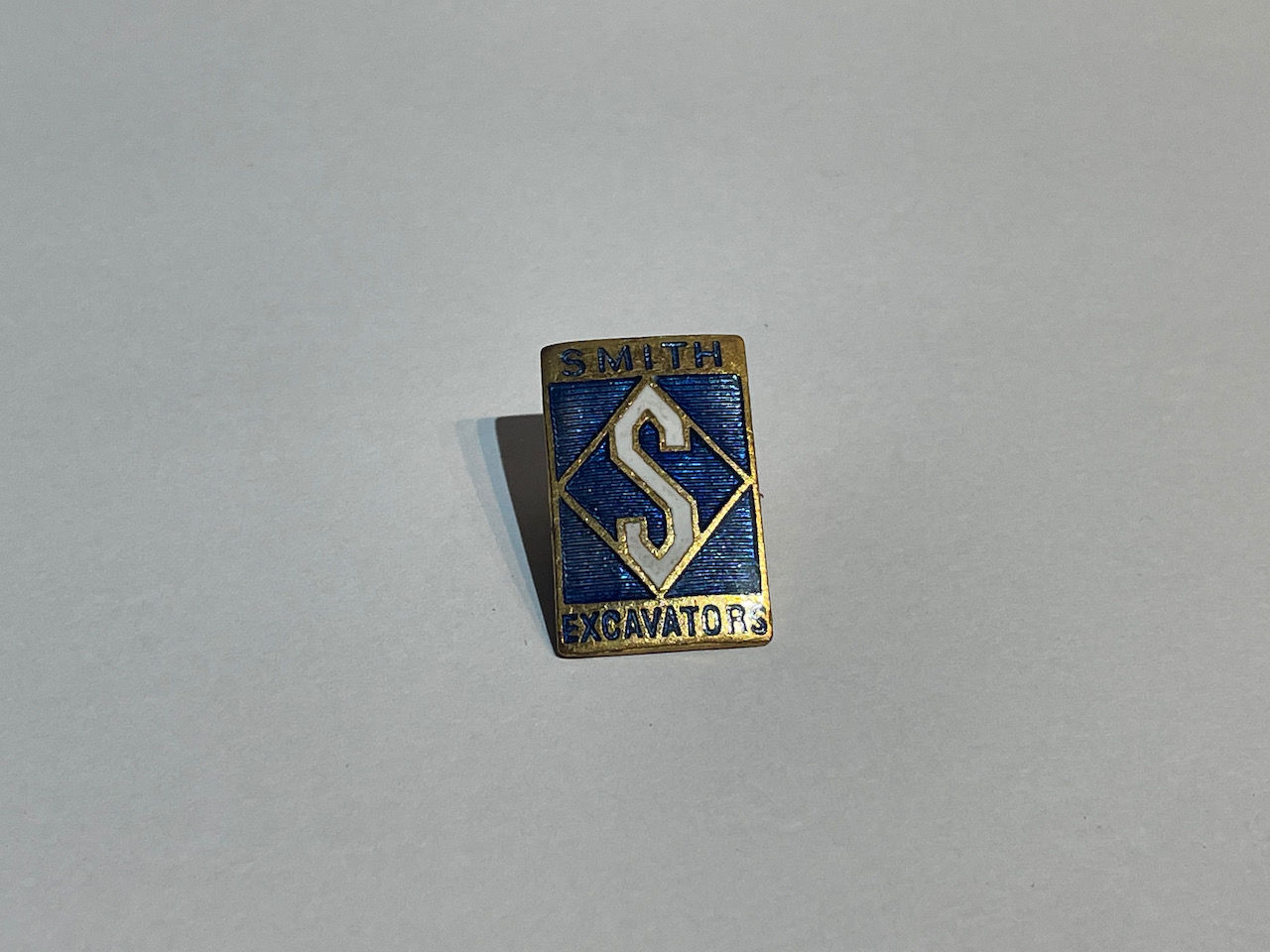 Vintage Numbered Smith Excavators Enamel Employees Badge