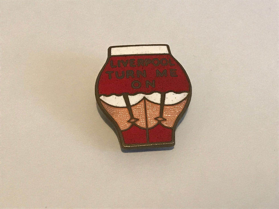 Vintage Liverpool Turn Me On Enamel Badge