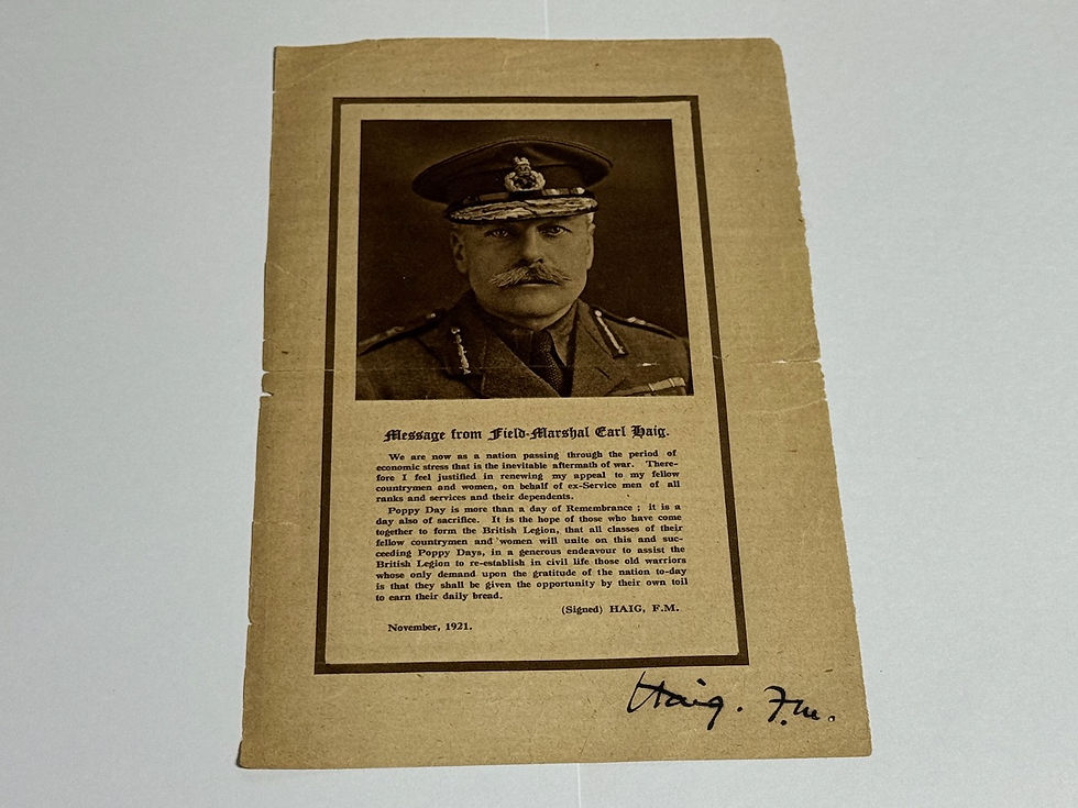 Field Marshal Earl Haig Hand Signed Message British Legion c1920s
