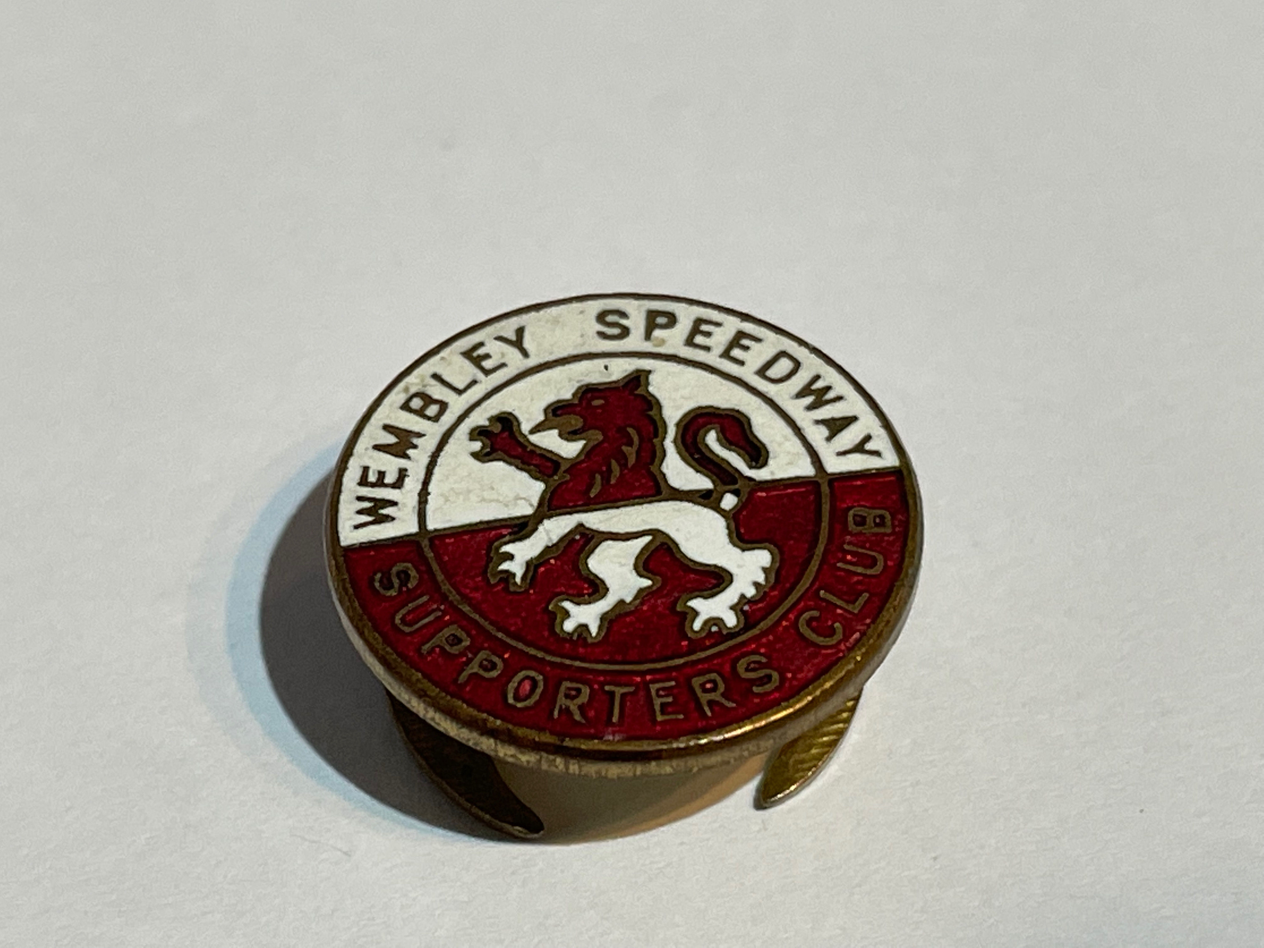 Small Vintage Wembley Speedway Supporters Club Enamel Badge by Caxton Close