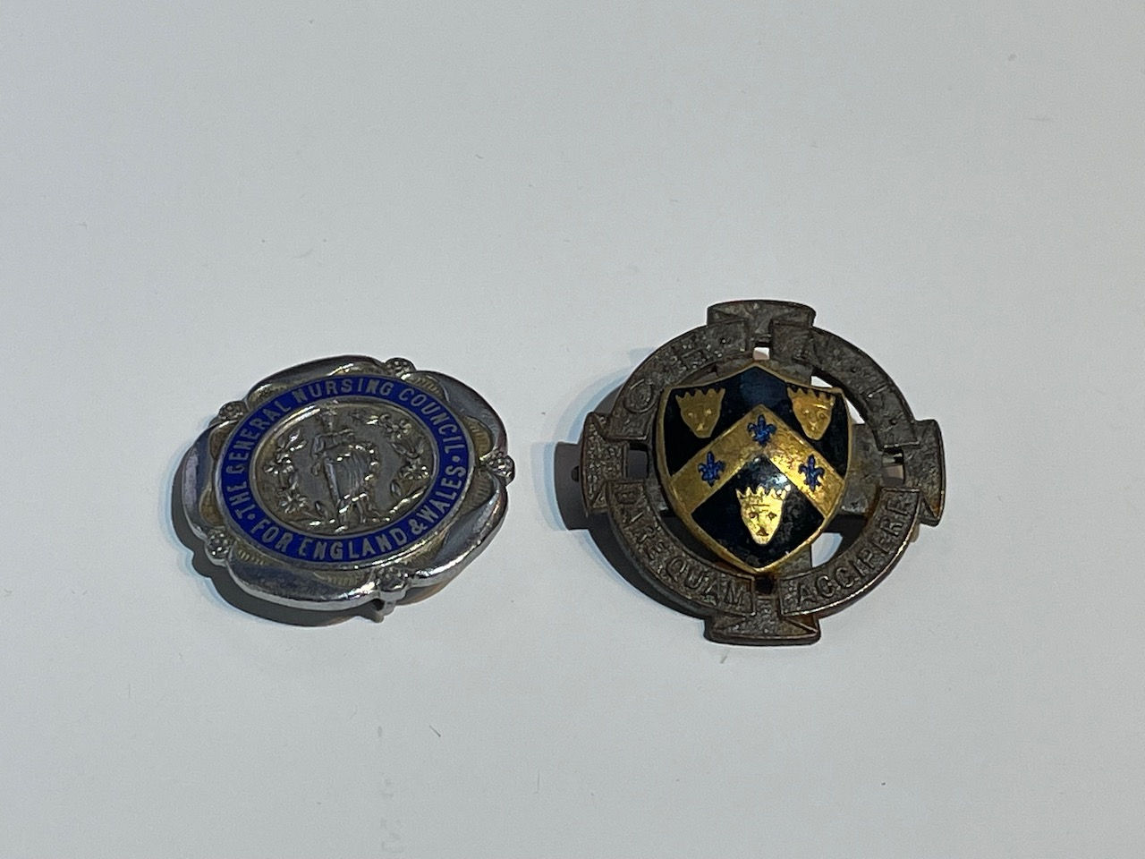 1940s General Nursing Council & Guy's Hospital London Enamel Badges