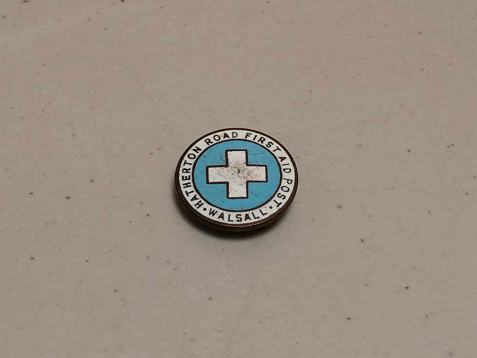 Rare Hatherton Road First Aid Post Walsall Enamel Badge