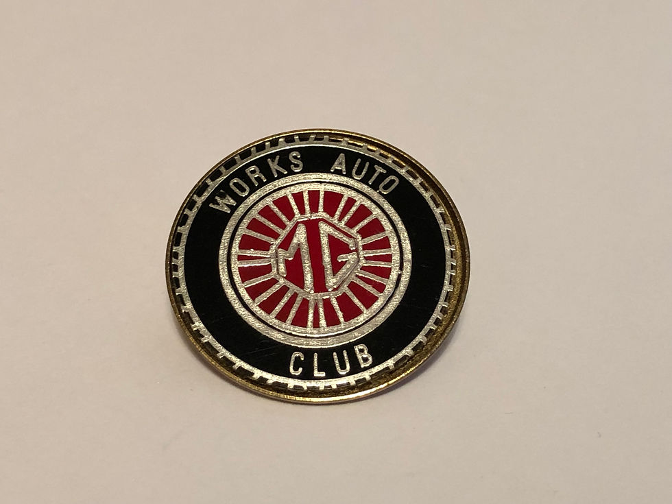 Vintage MG Works Auto Club Pin Badge Close