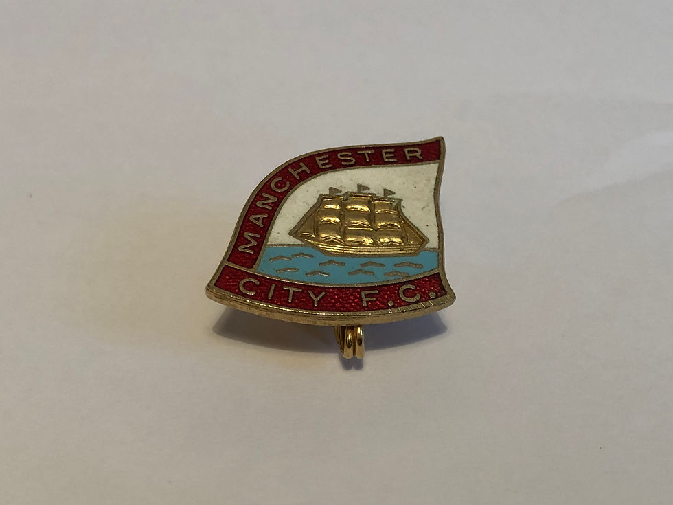 Vintage Manchester City Ship Logo Enamel Badge Close