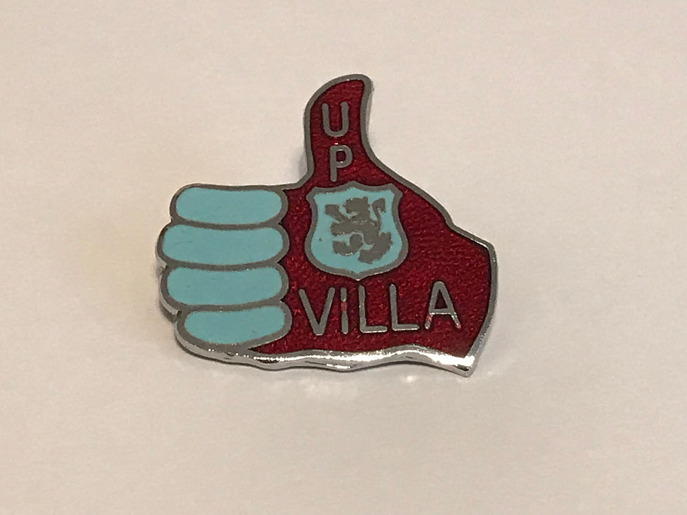1974 (Thumbs) Up Villa Enamel Badge Front