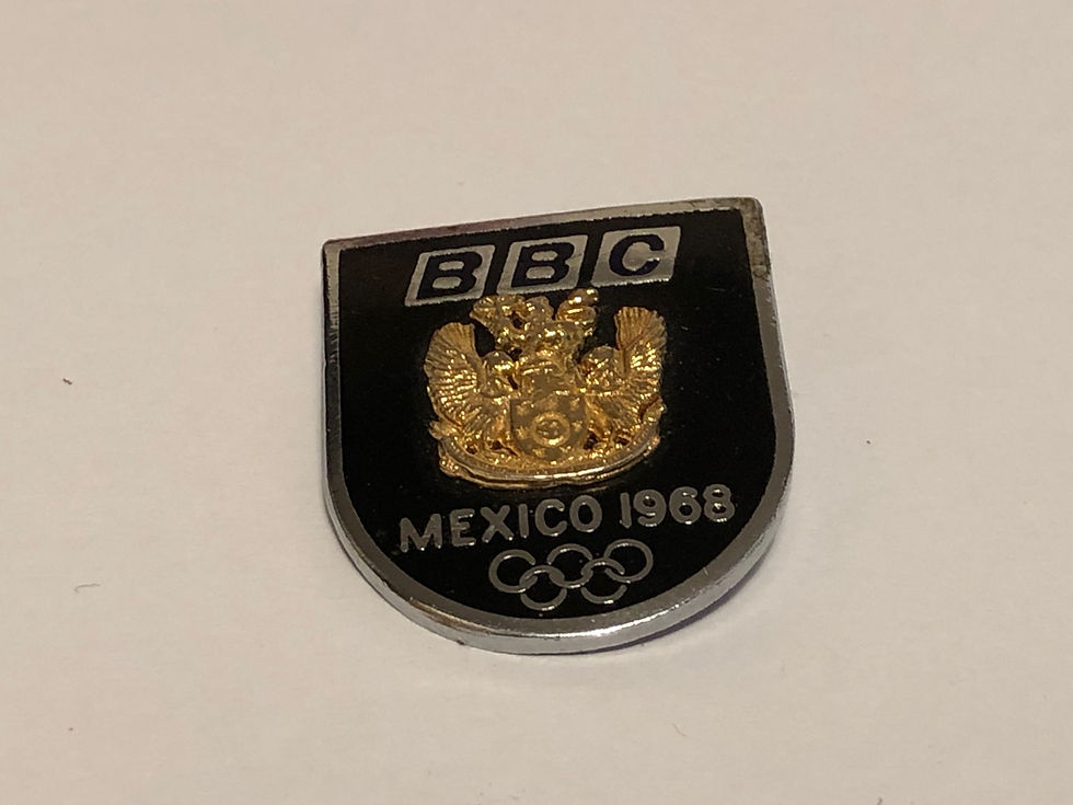 BBC Television Mexico 1968 Olympics Enamel Badge Close