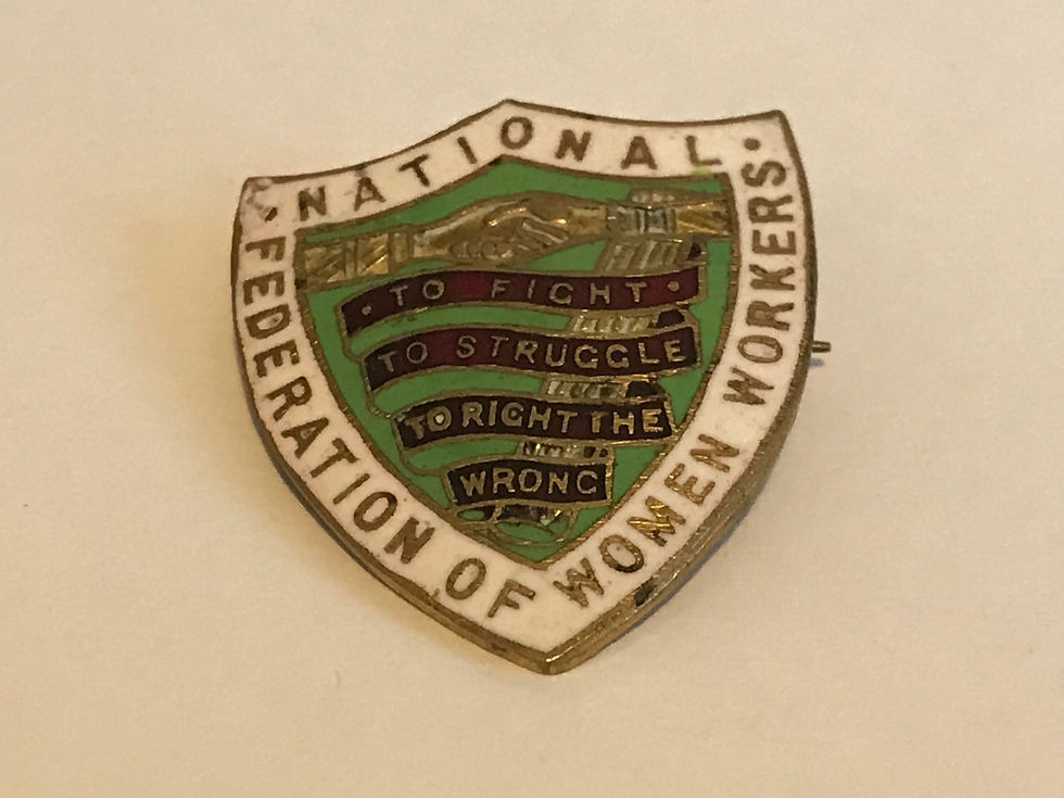 National Federation of Women Workers Enamel Badge Close