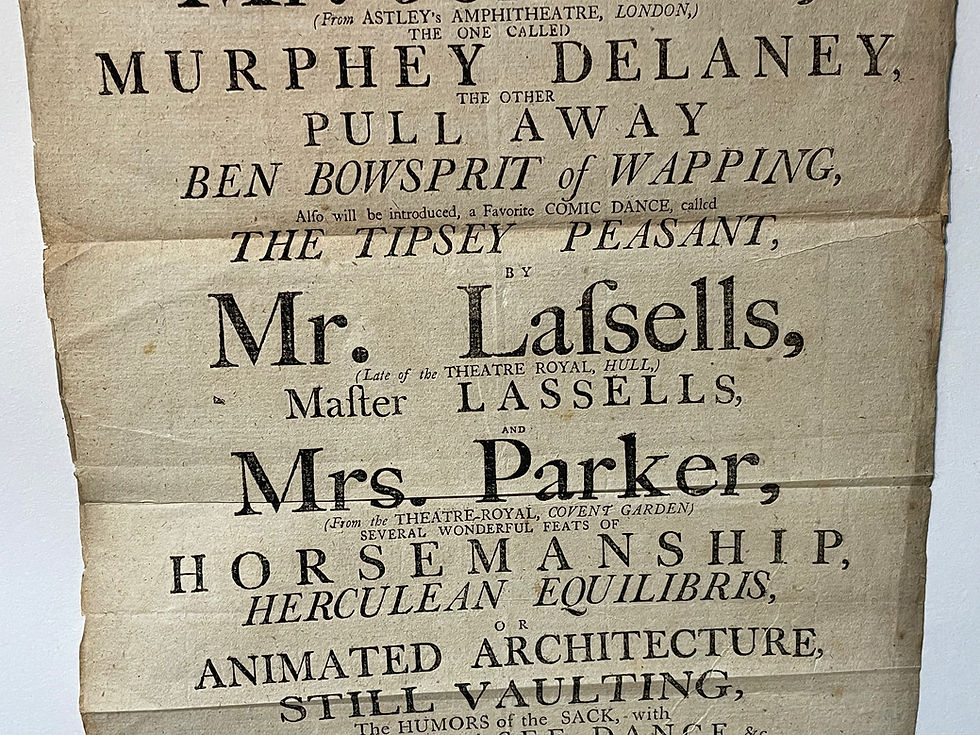 Thumbnail: Original 1790 New Circus Hull Stage Performances Poster C