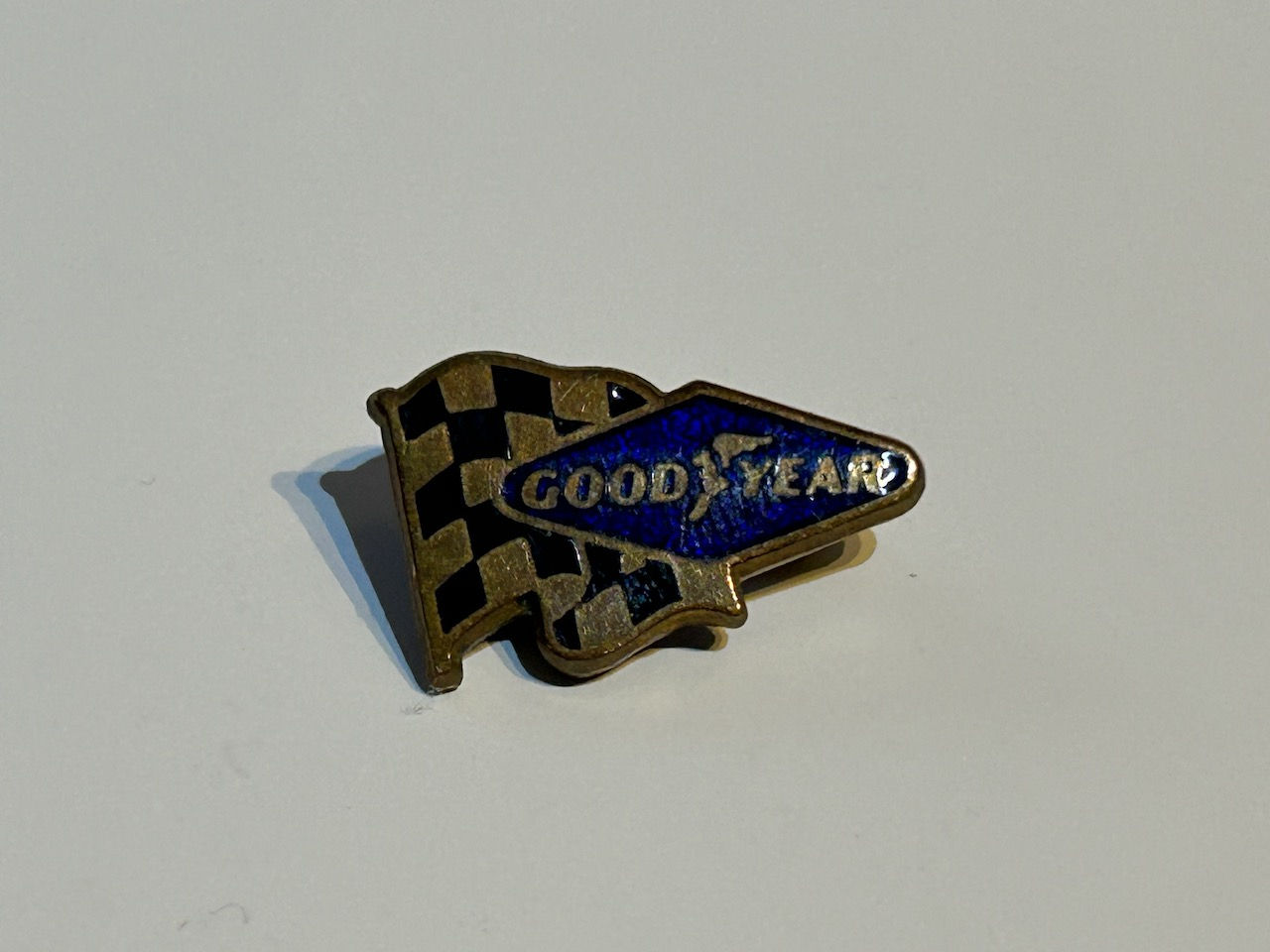 Small Vintage Goodyear Tyres Enamel Flag Badge by Priest