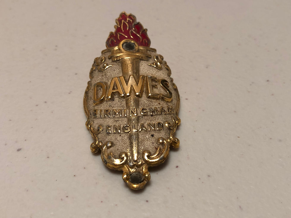 Vintage Dawes Birmingham England Bicycle Head Badge Close
