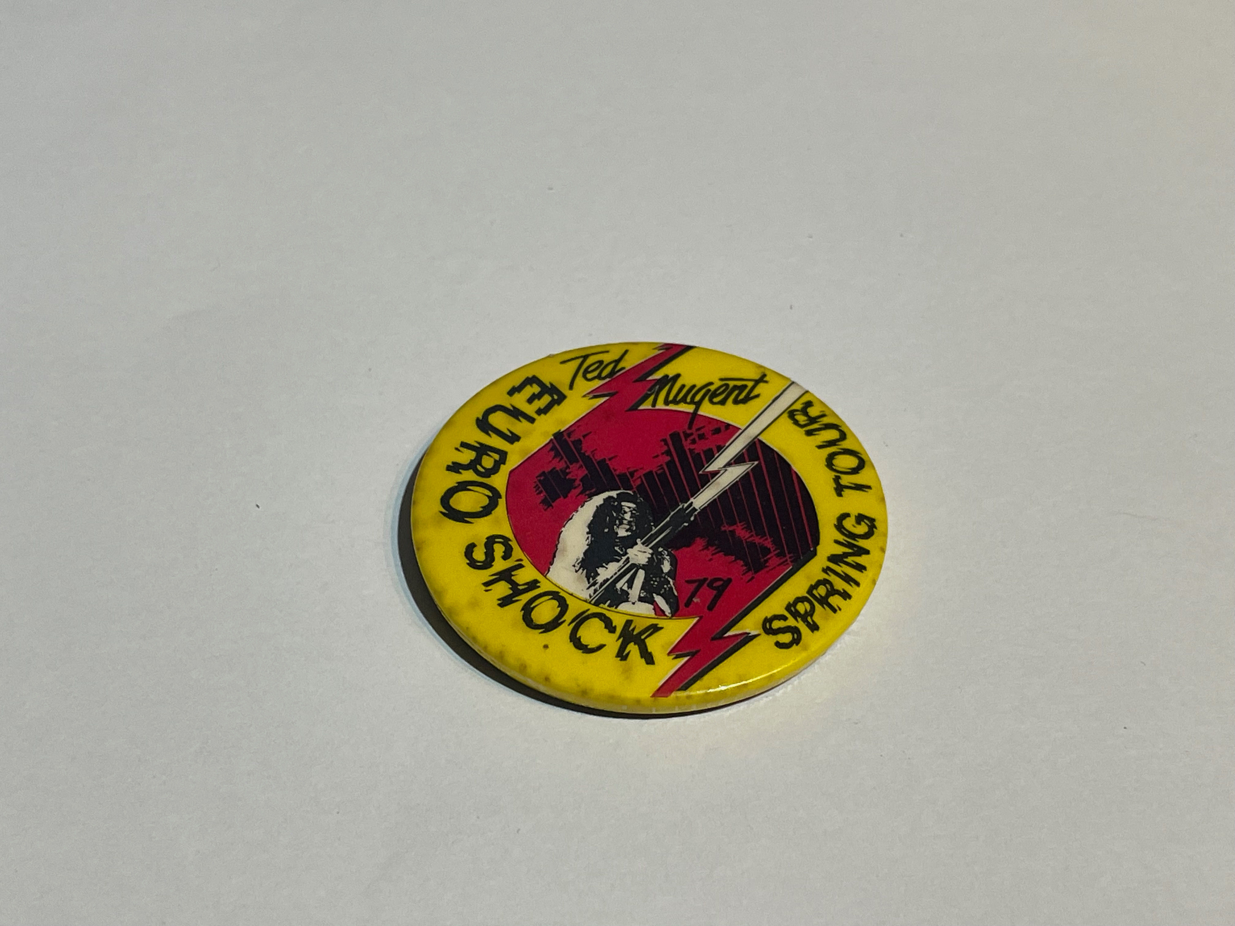 Vintage Ted Nugent Euro Shock Spring Tour 79 Pin Badge