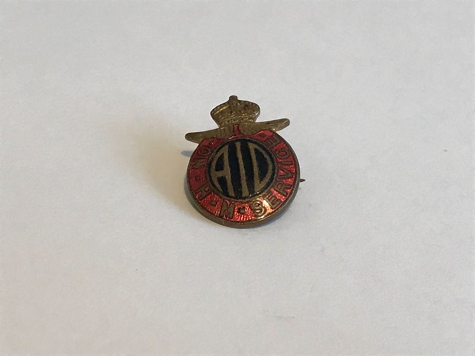 World War 2 Era AID On War Service Enamel Badge