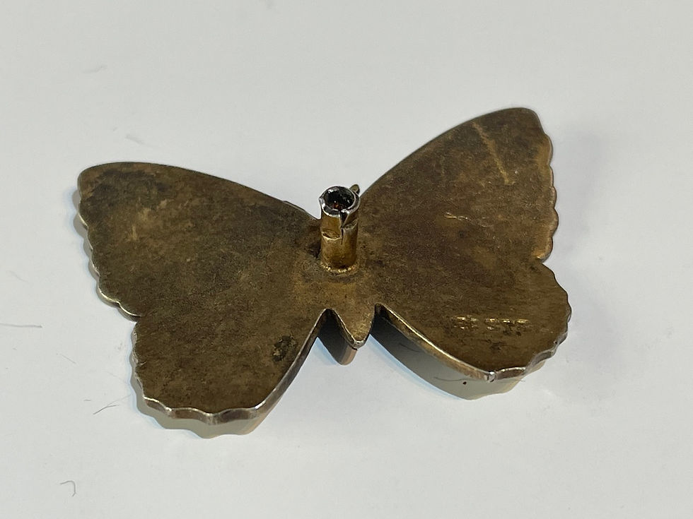 Stunning Charles Horner Guilloche Enamel Butterfly From Hat Pin