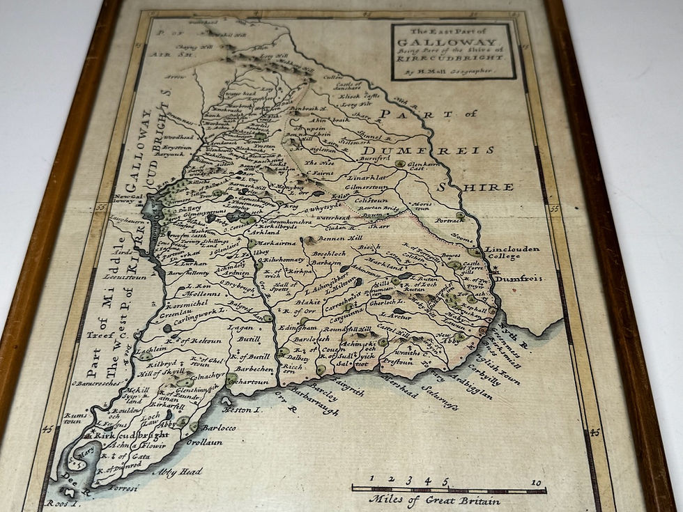 Thumbnail: 1725 Herman Moll Hand Coloured Map East Part of Galloway