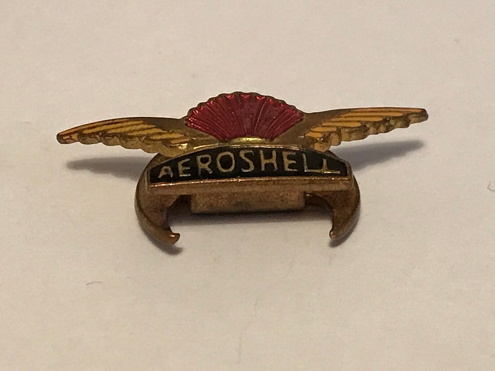 Vintage Aeroshell Enamel Badge Front